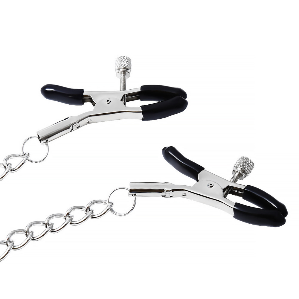 (image for) Nipple Clamp With Chain - Bitch