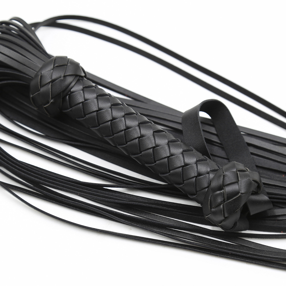 (image for) Leather Flogger Whip with Braided Handle