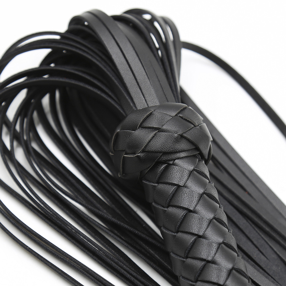 (image for) Leather Flogger Whip with Braided Handle