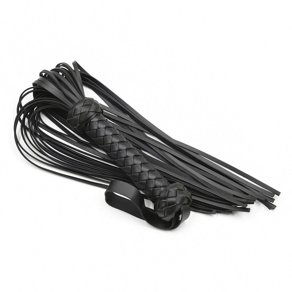 (image for) Leather Flogger Whip with Braided Handle