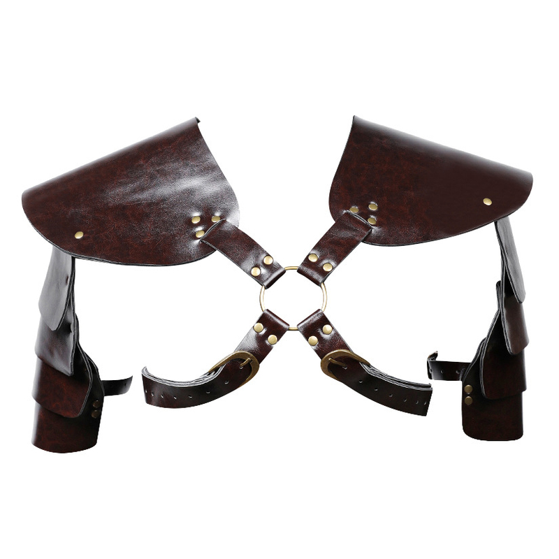 (image for) Unisex Brown PU Leather Vintage Armor