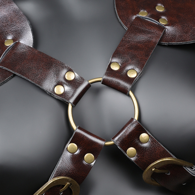 (image for) Unisex Brown PU Leather Vintage Armor