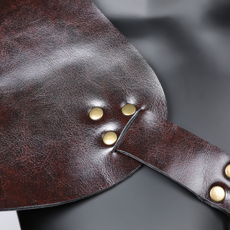 (image for) Unisex Brown PU Leather Vintage Armor