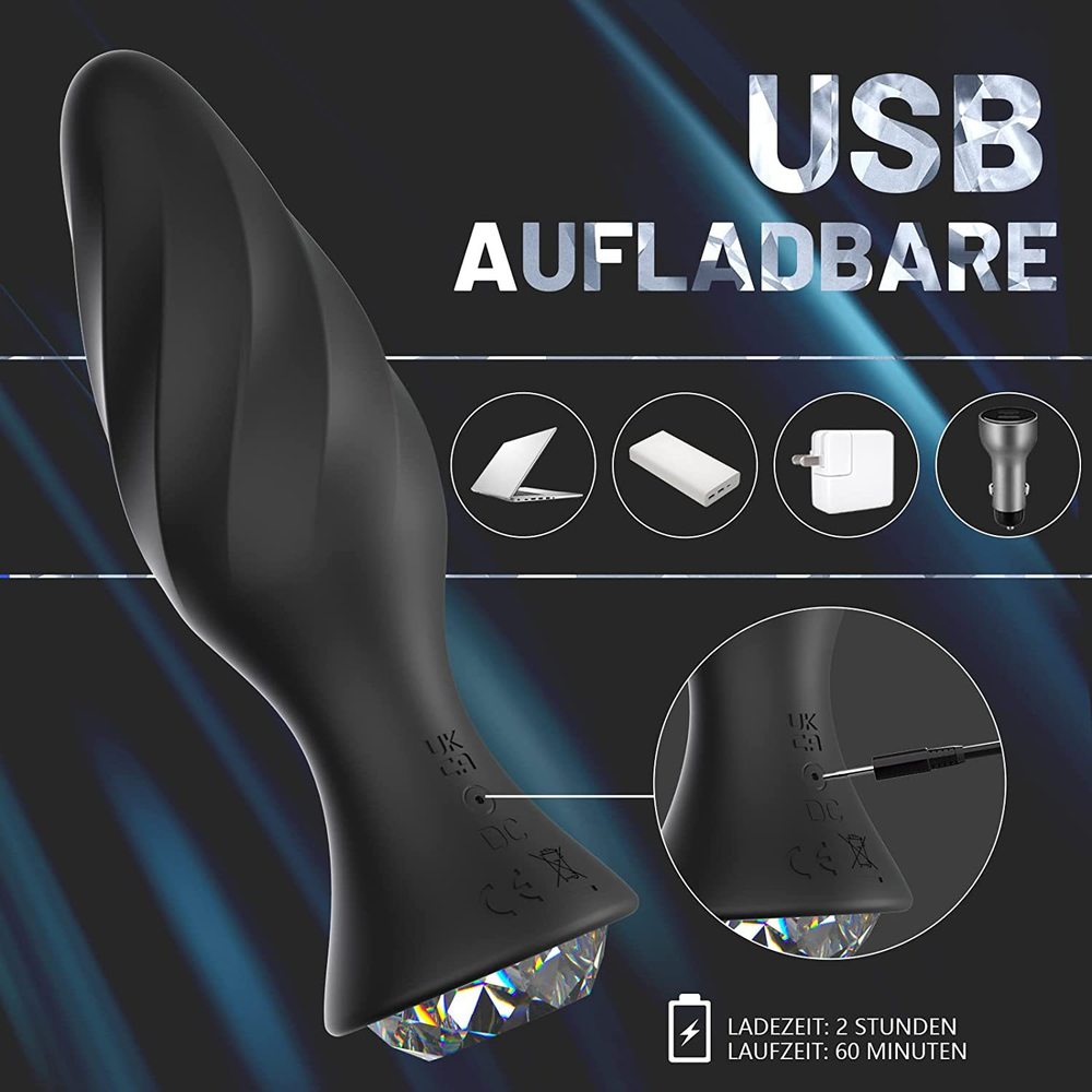 (image for) Vibrating Jewelry Butt Plug with APP Control