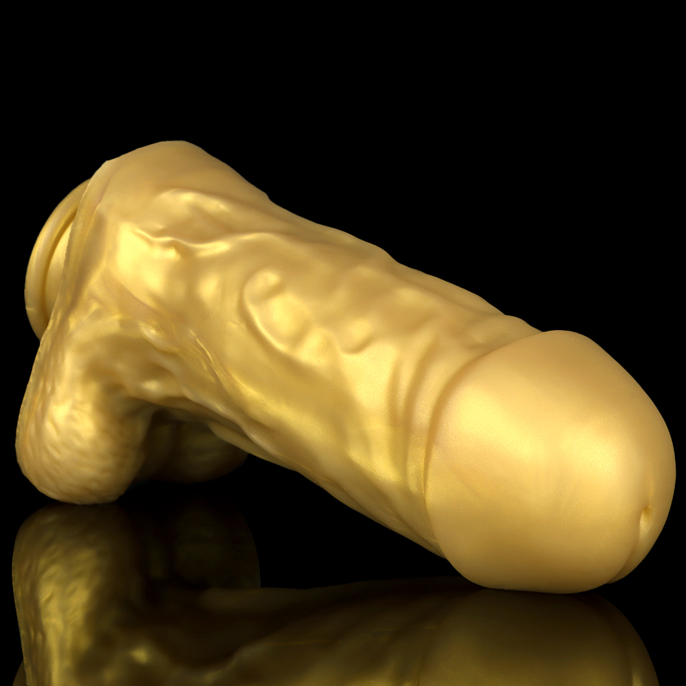 (image for) Lifelike 9.9"/25 cm Realistic Dildo - Golden