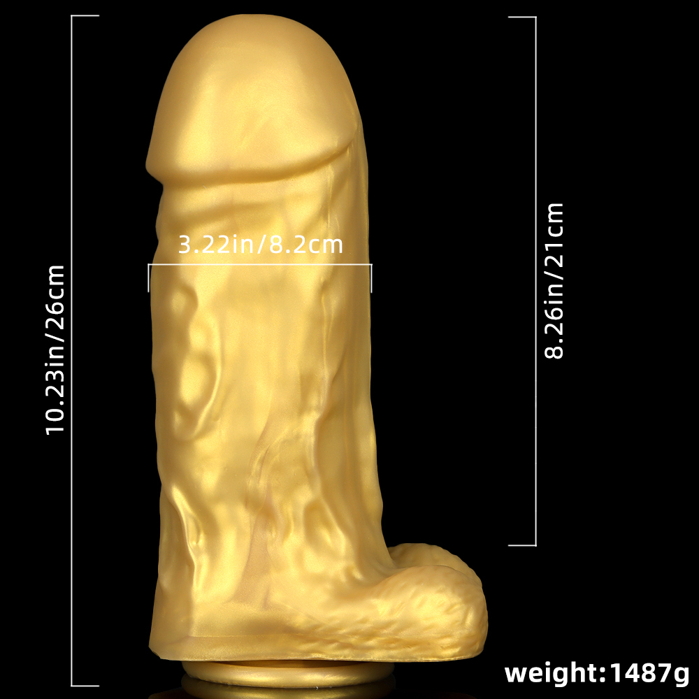 (image for) Lifelike 9.9"/25 cm Realistic Dildo - Golden