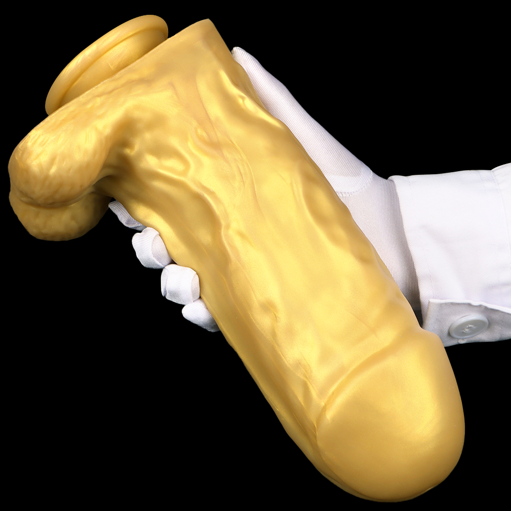 (image for) Lifelike 9.9"/25 cm Realistic Dildo - Golden