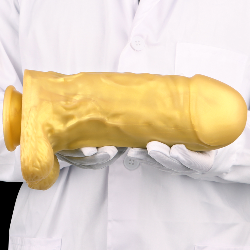 (image for) Lifelike 9.9"/25 cm Realistic Dildo - Golden
