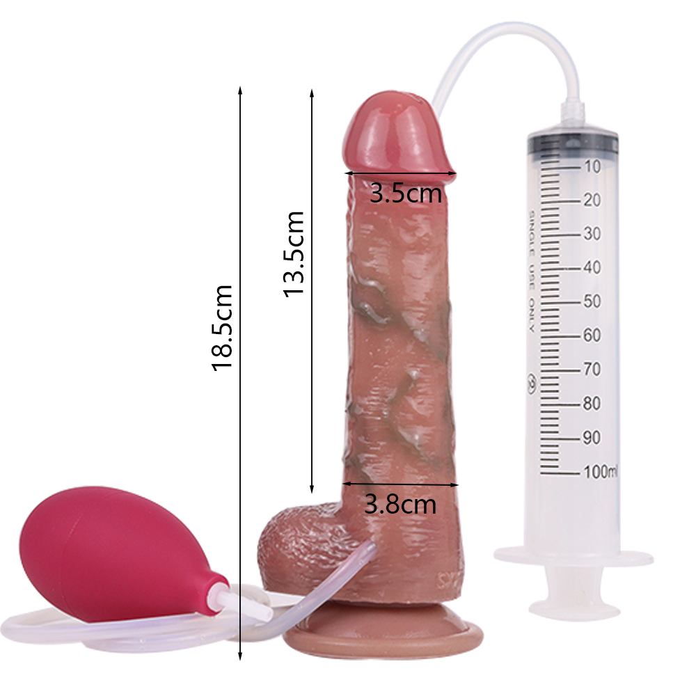 (image for) Squirting Ultra Lifelike Silicone Dildo