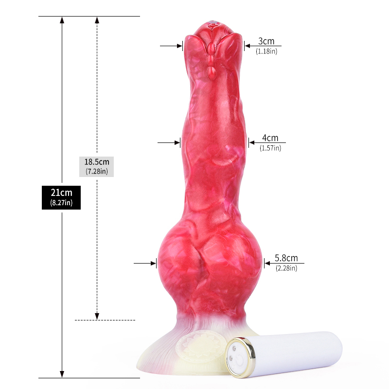 (image for) Dog Knot Werewolf Silicone Vibration Dildo
