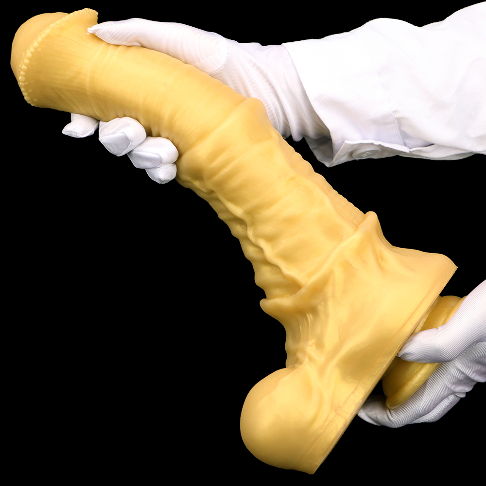 (image for) Big Golden Thick Horse Penis Dildo