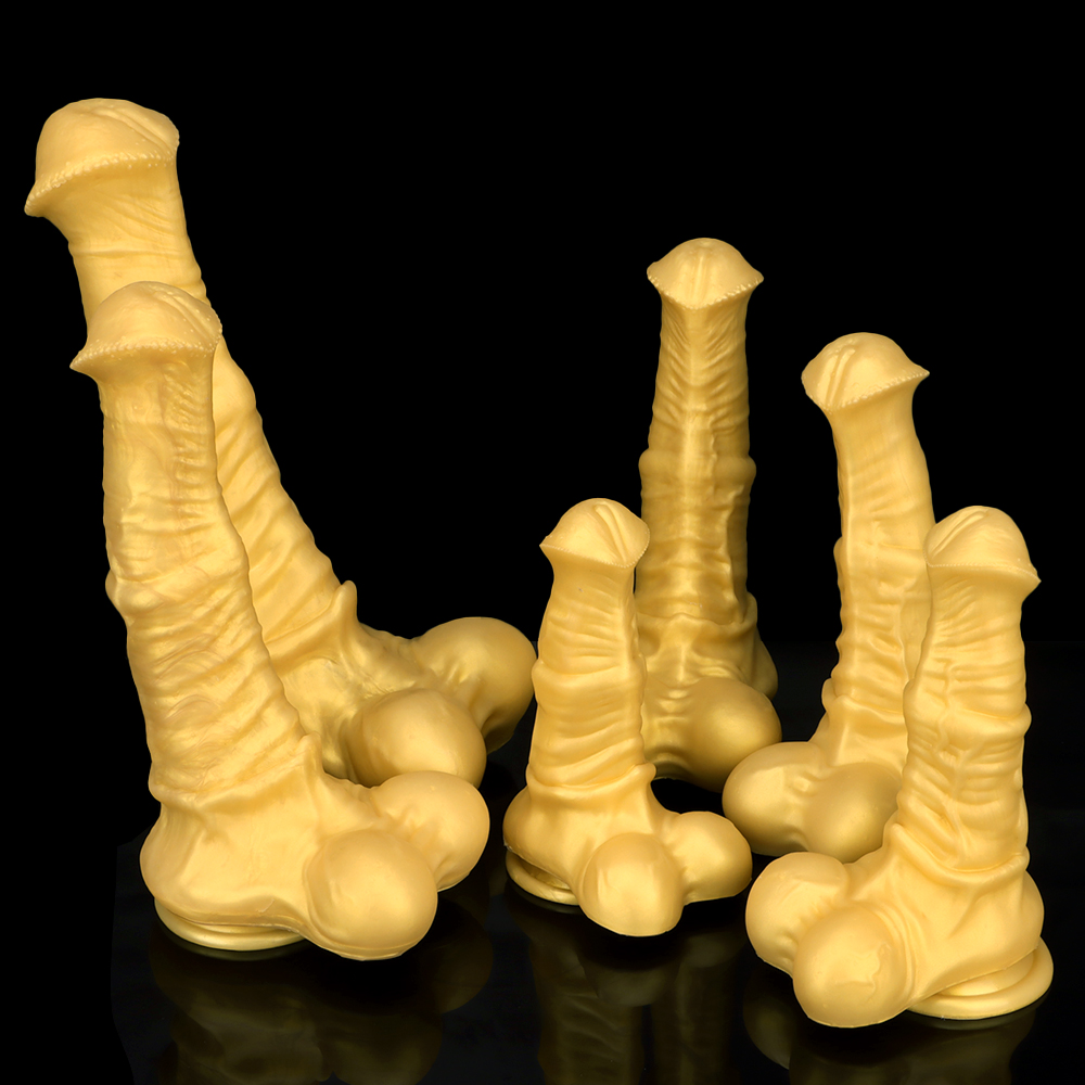 (image for) Big Golden Thick Horse Penis Dildo