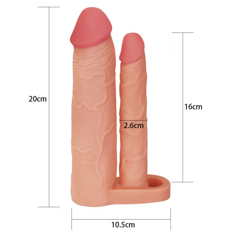 (image for) Pleasure X-Tender Double Penetration Penis Sleeve