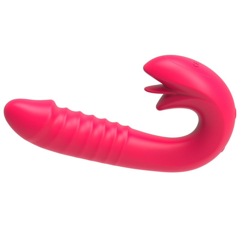 (image for) Crazy Tongue Thrusting Strap-on Vibrator
