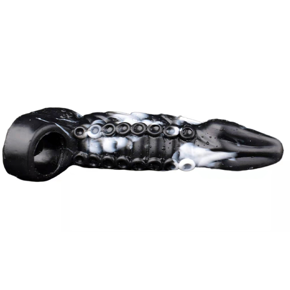 (image for) Hollow Penis Extension With Scrotum Ring - Red
