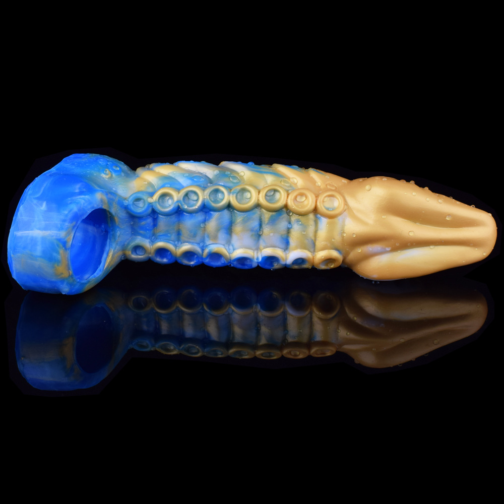 (image for) Hollow Penis Extension With Scrotum Ring - Red
