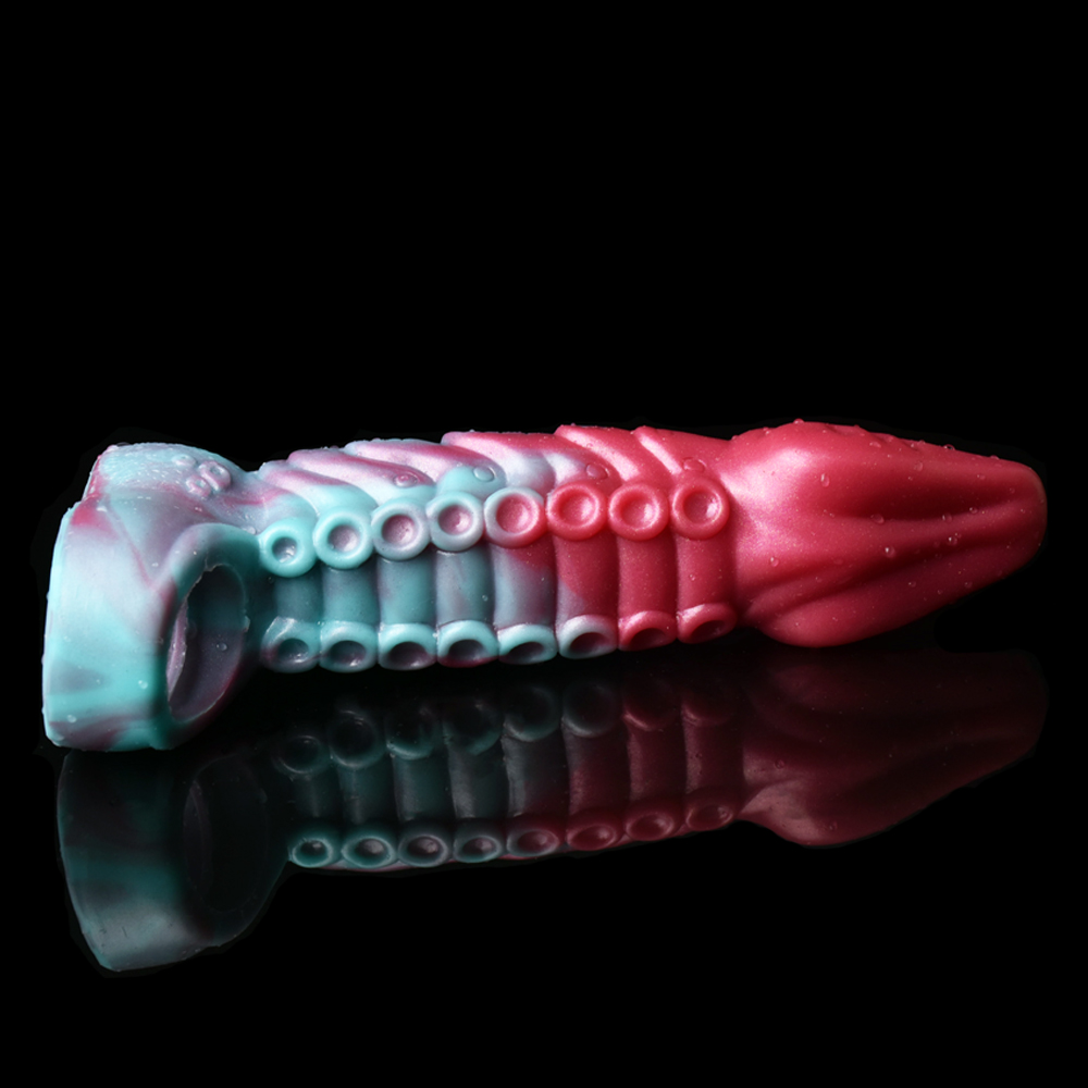 (image for) Hollow Penis Extension With Scrotum Ring - Rose