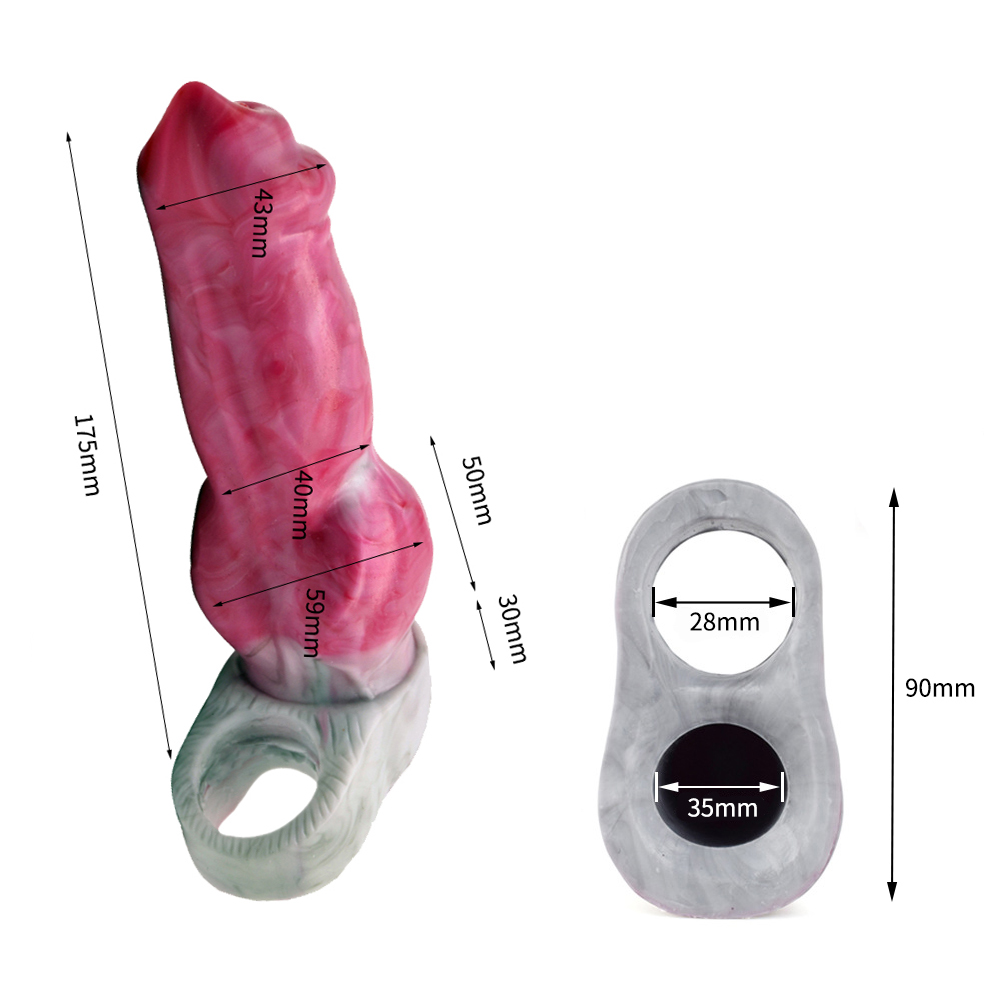 (image for) Mixed Color Abnorma Penis Sleeve - Blue