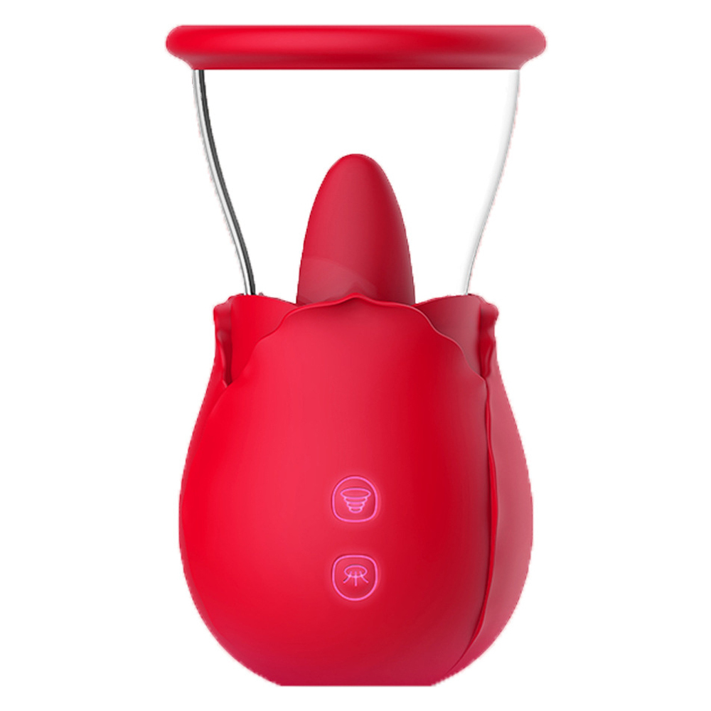 (image for) Tongue-licking & Suckiner Rose Clit Pump