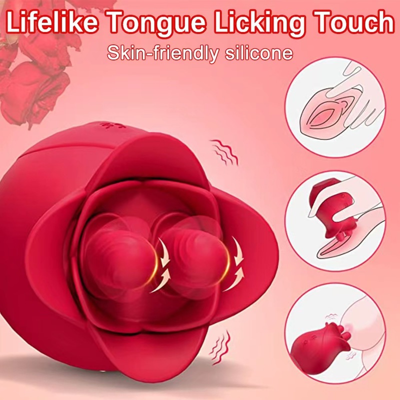 (image for) Romeo Double-pistil Rose Tongue-lickiing Vibrator