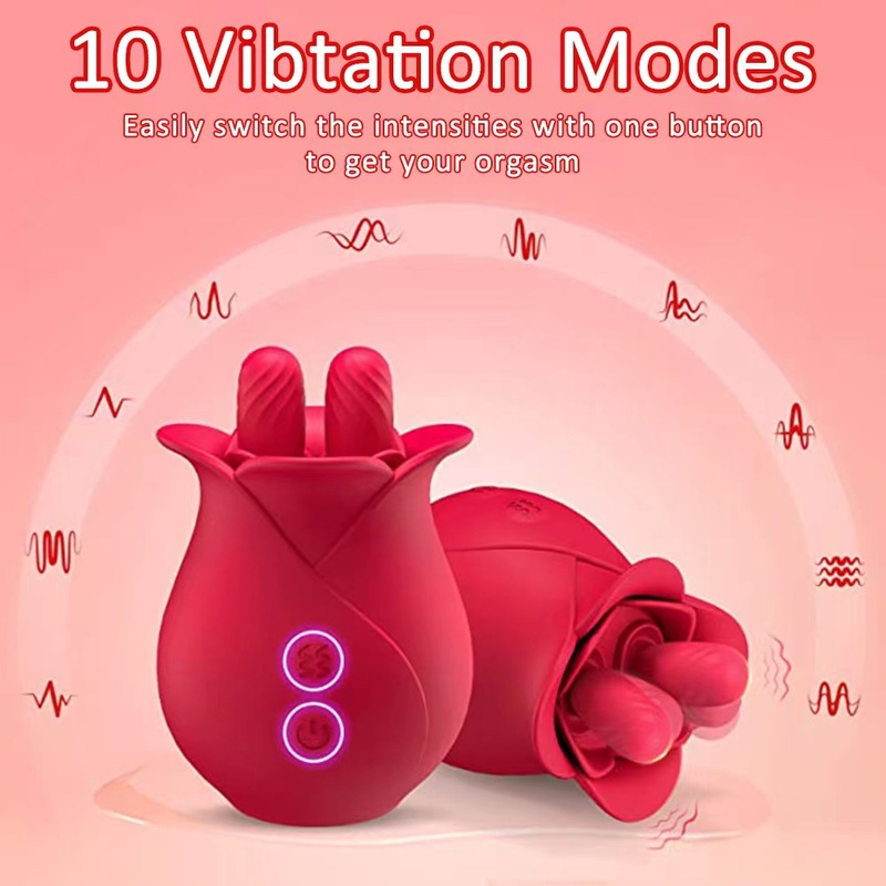 (image for) Romeo Double-pistil Rose Tongue-lickiing Vibrator