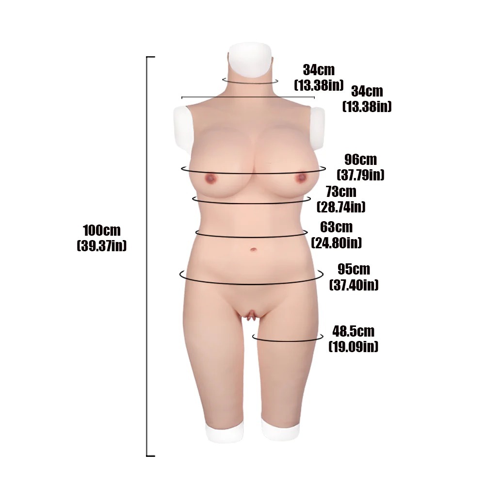 (image for) Silicone Breast Vagina Bodysuit -Cotton