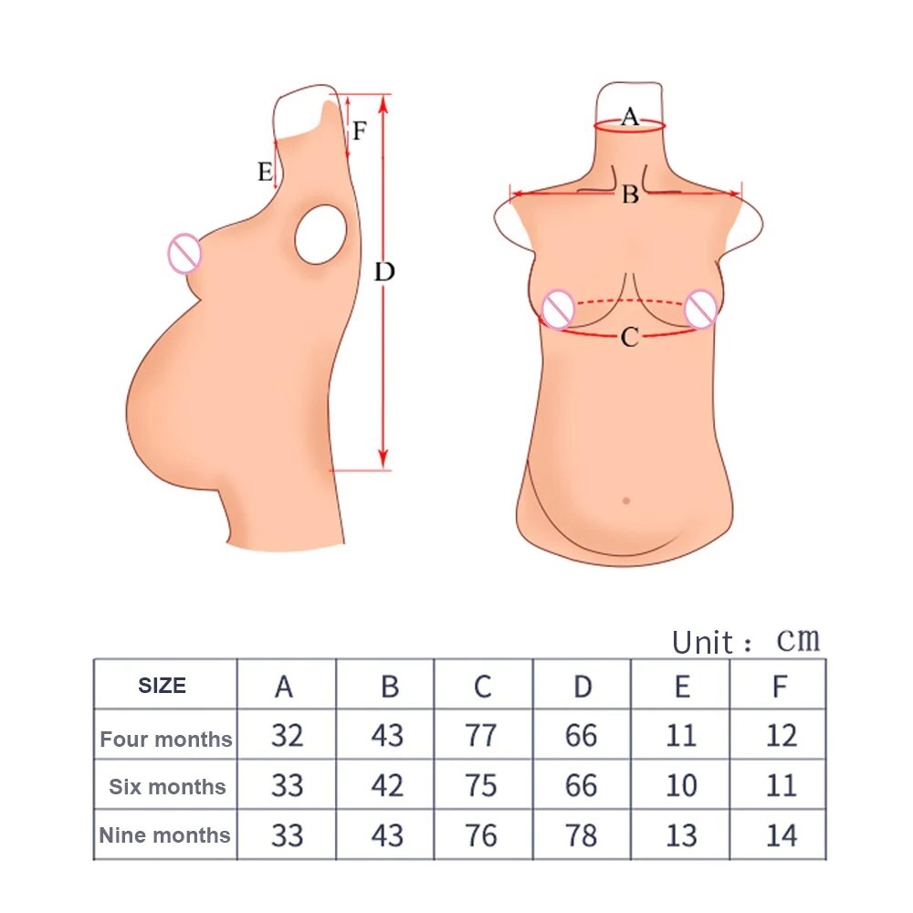 (image for) Fake Pregnant Belly With Breast - Silicone