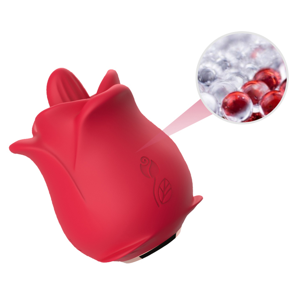 (image for) Rose-Shaped Clitoral Vibrator With Tongue