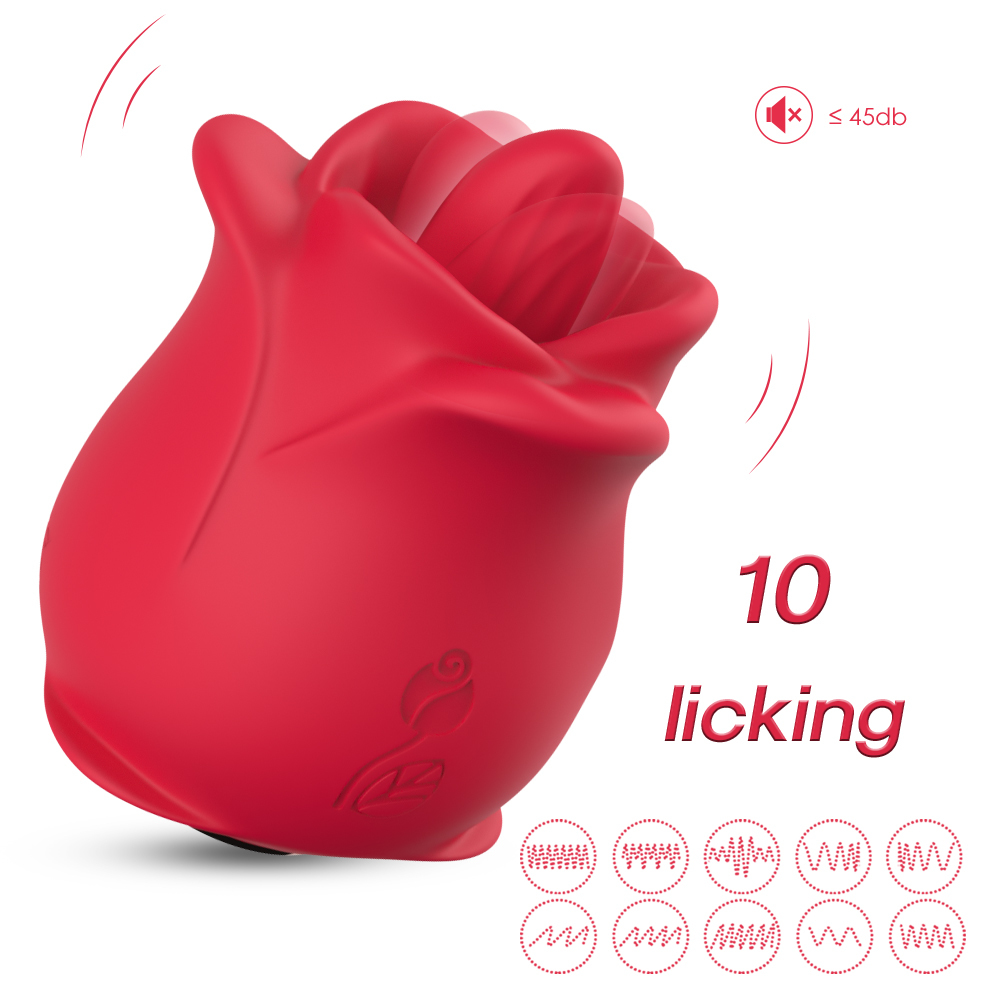 (image for) Rose-Shaped Clitoral Vibrator With Tongue