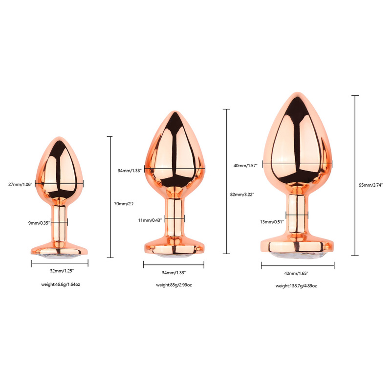 (image for) Rose Gold Anal Plug With Diamond