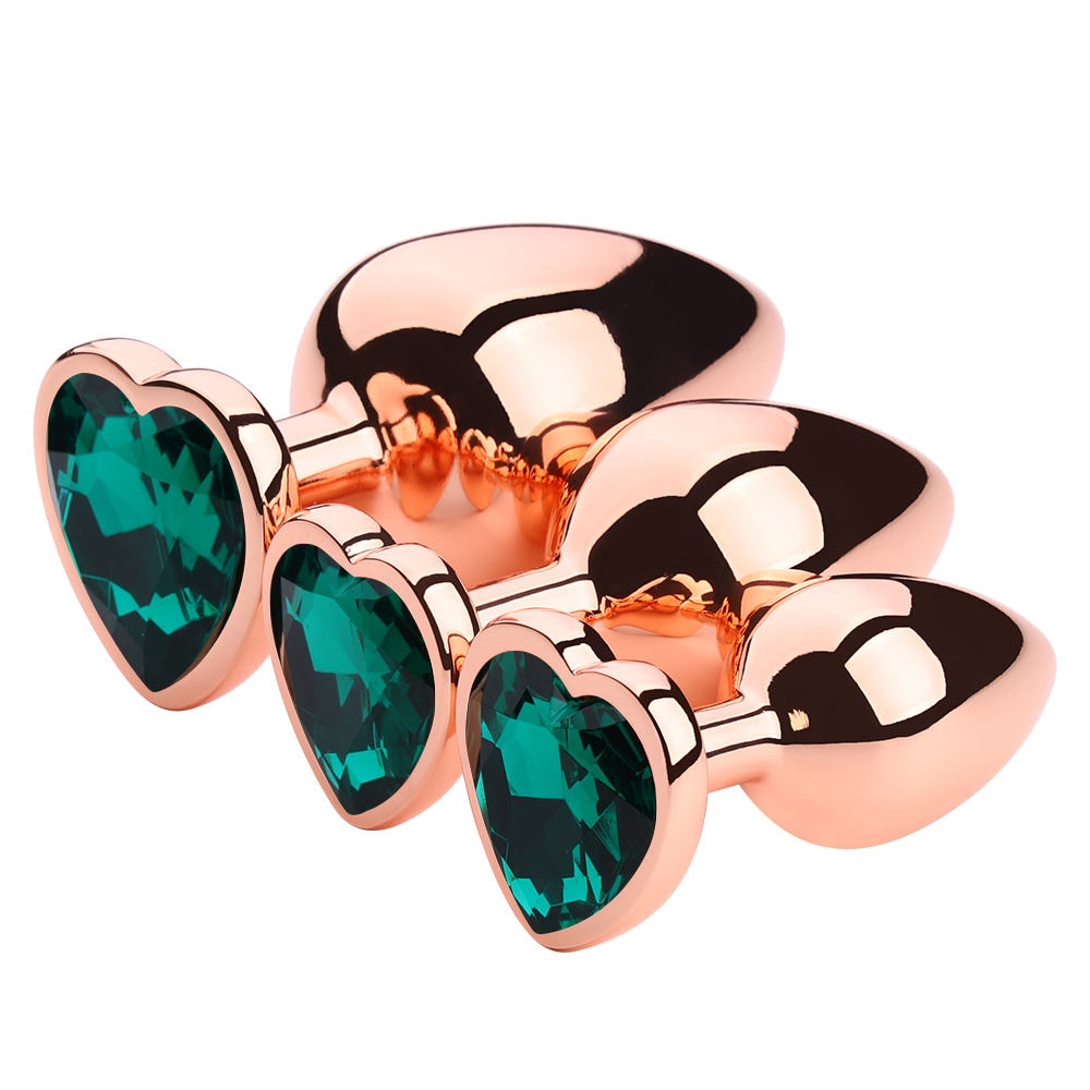 (image for) Rose Gold Anal Plug With Heart Diamond