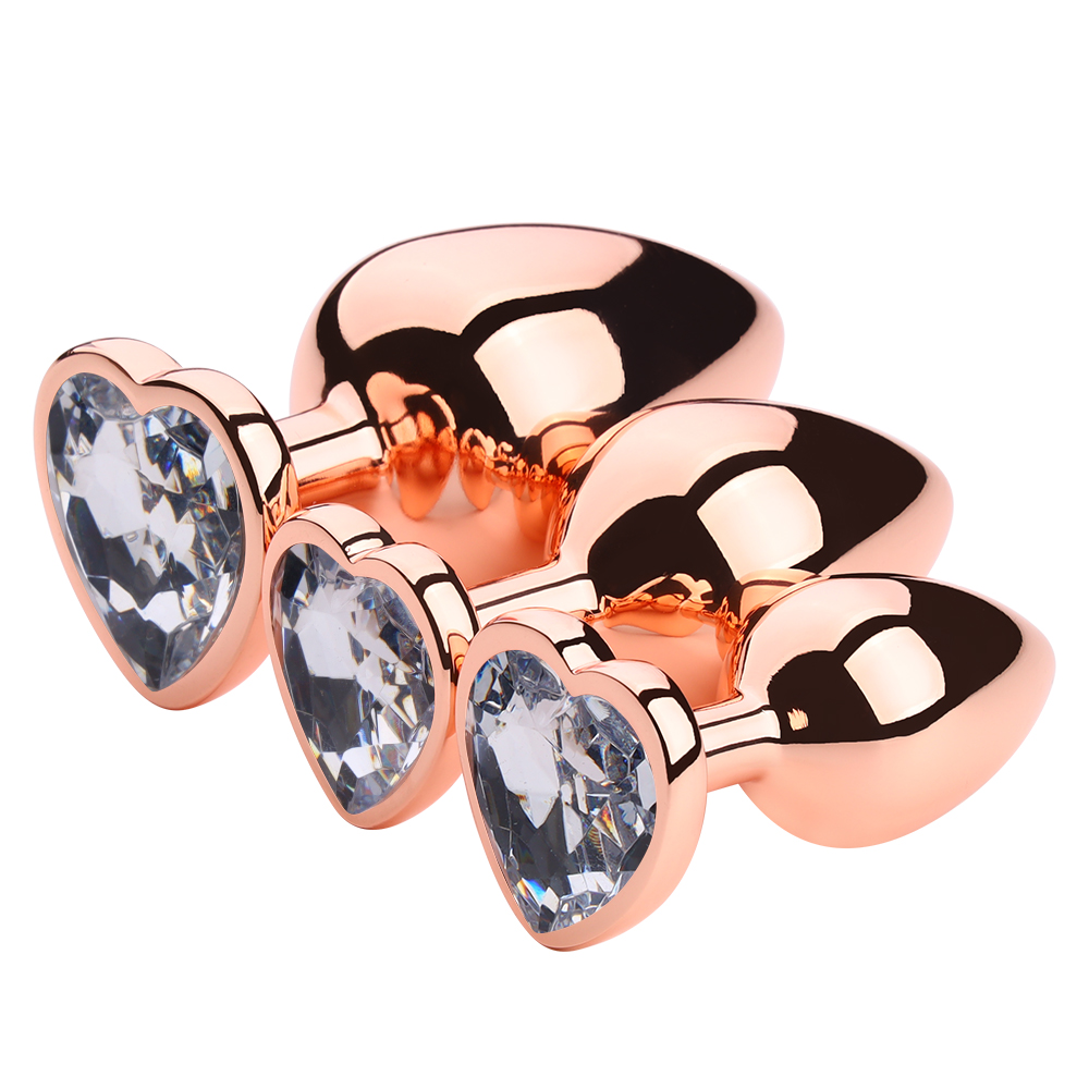 (image for) Rose Gold Anal Plug With Heart Diamond
