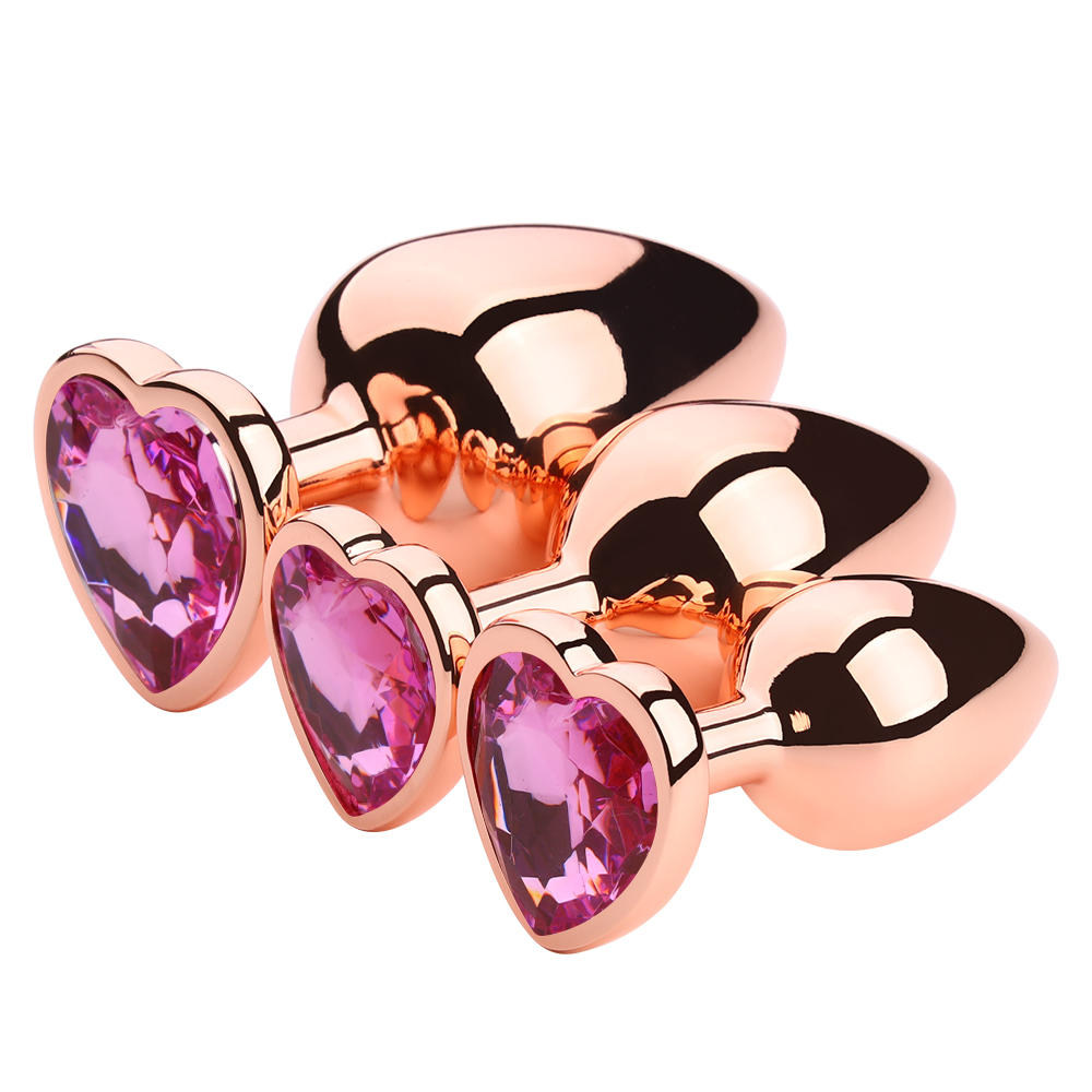 (image for) Rose Gold Anal Plug With Heart Diamond