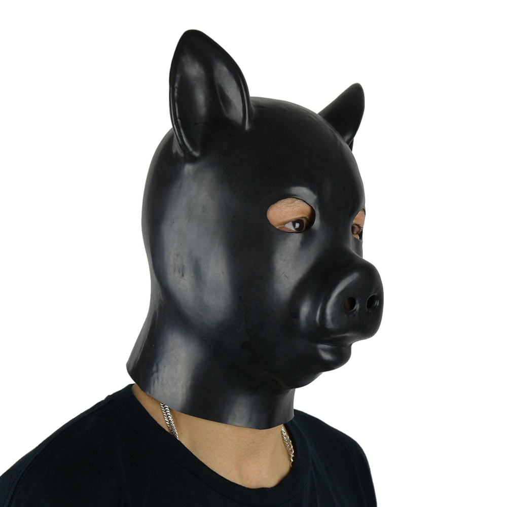 (image for) Latex Fetish Pig Hood Mask