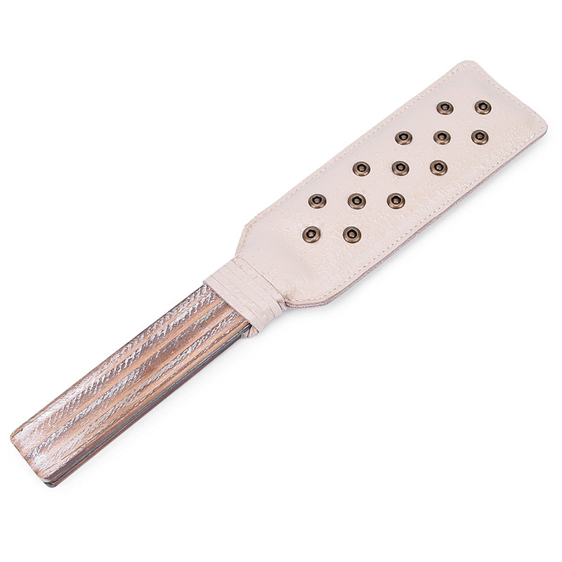 (image for) Premium Leather Solid Wood Handle Paddle