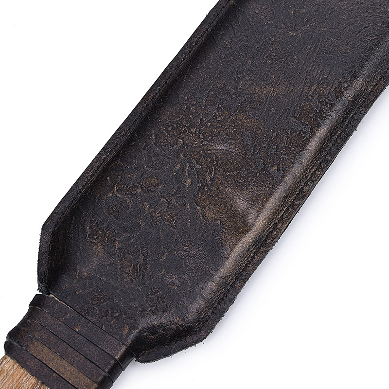 (image for) Premium Leather Solid Wood Handle Paddle
