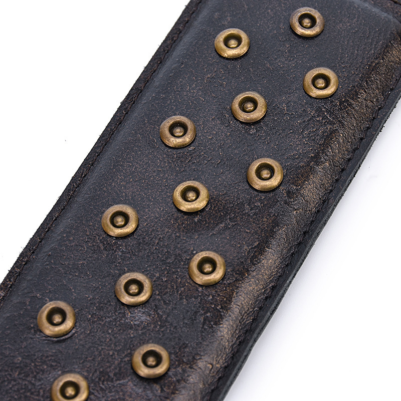 (image for) Premium Leather Solid Wood Handle Paddle