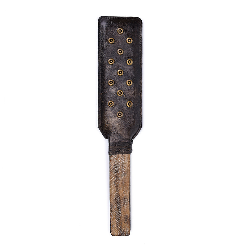 (image for) Premium Leather Solid Wood Handle Paddle