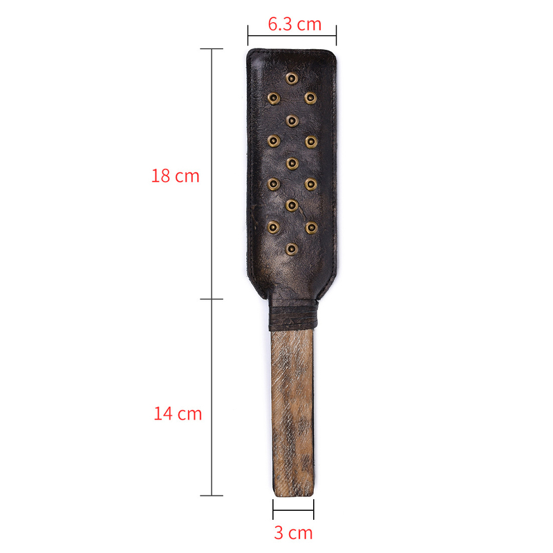 (image for) Premium Leather Solid Wood Handle Paddle