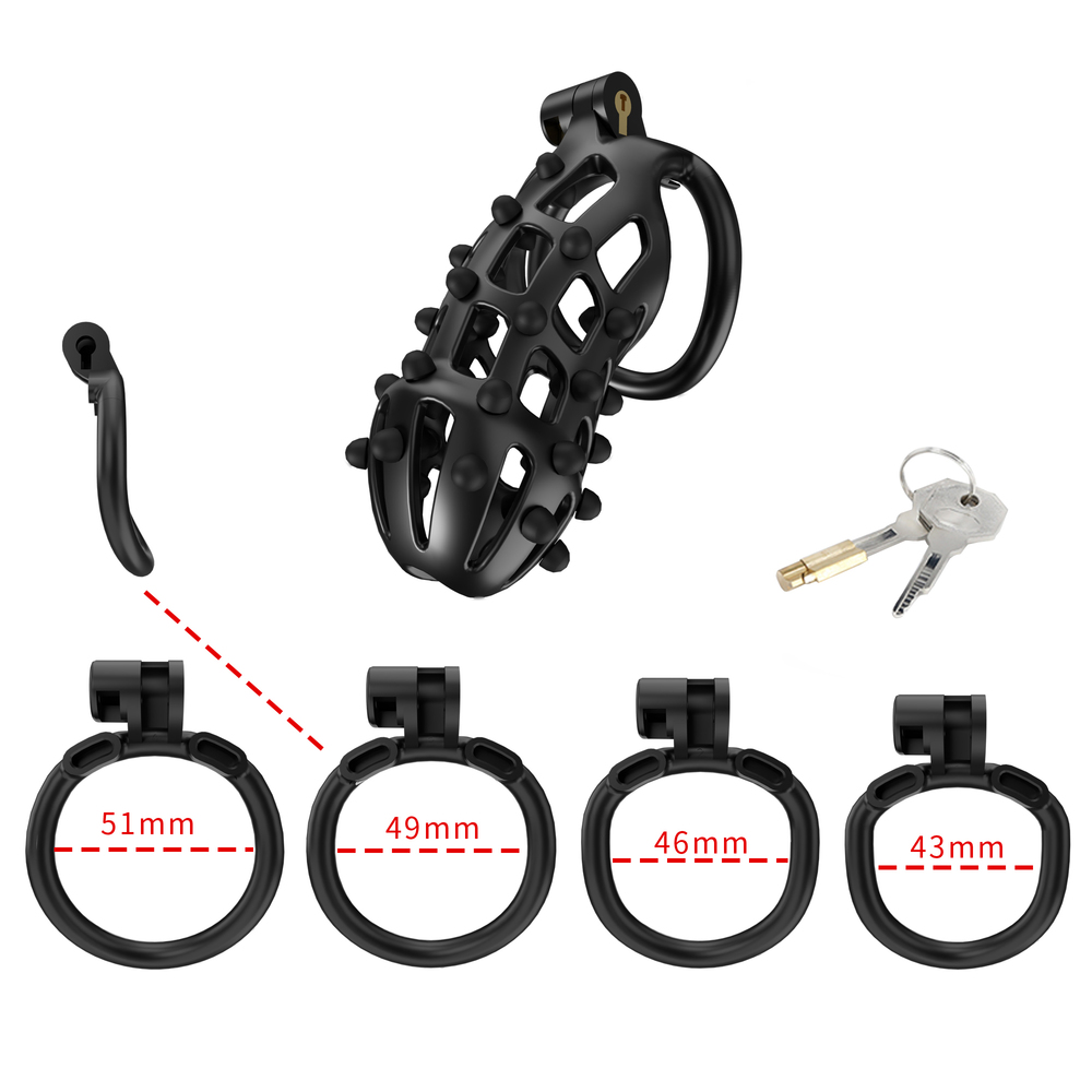 (image for) Cobra Male Chastity Cage Removable Spikes