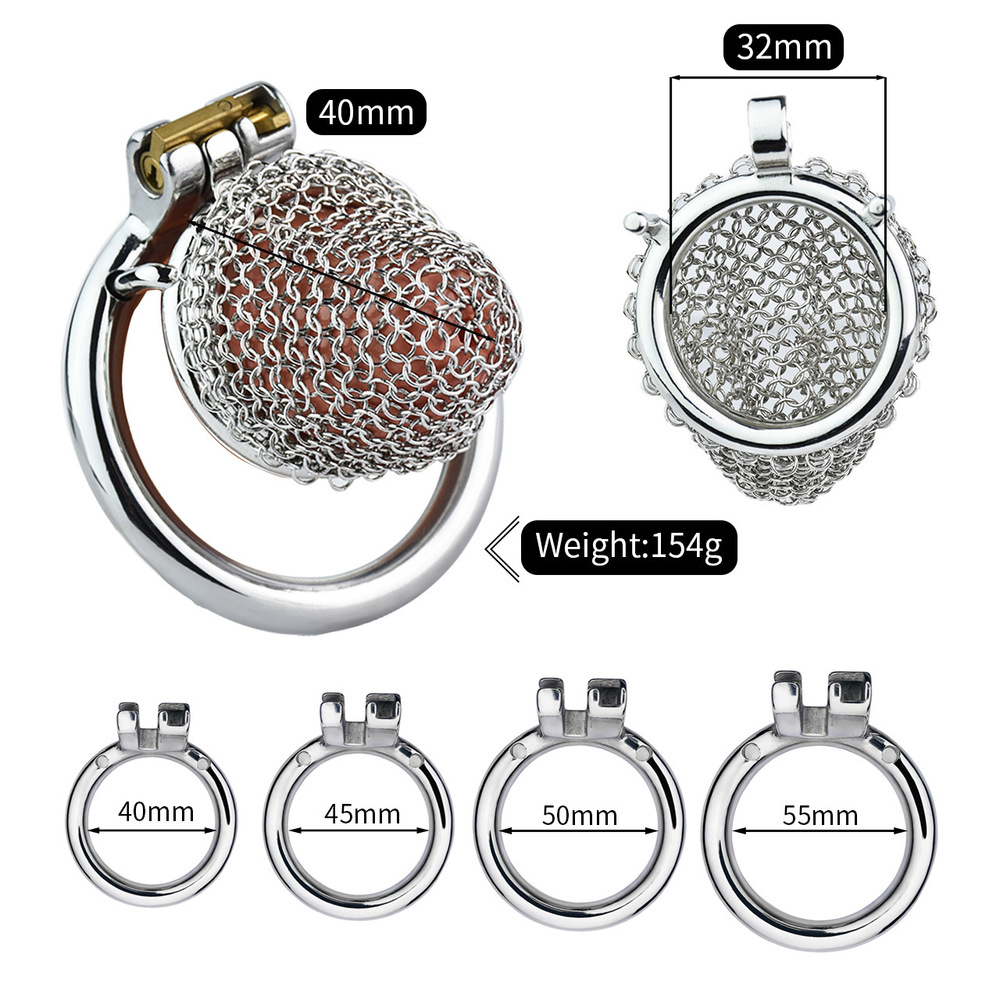 (image for) Metal Chastity Cage Mesh Male Locks Devices