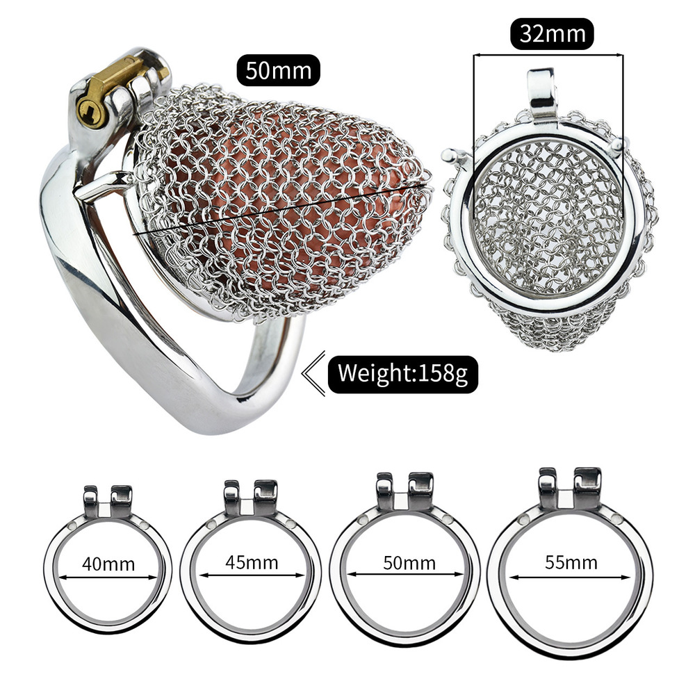 (image for) Metal Chastity Cage Mesh Male Locks Devices