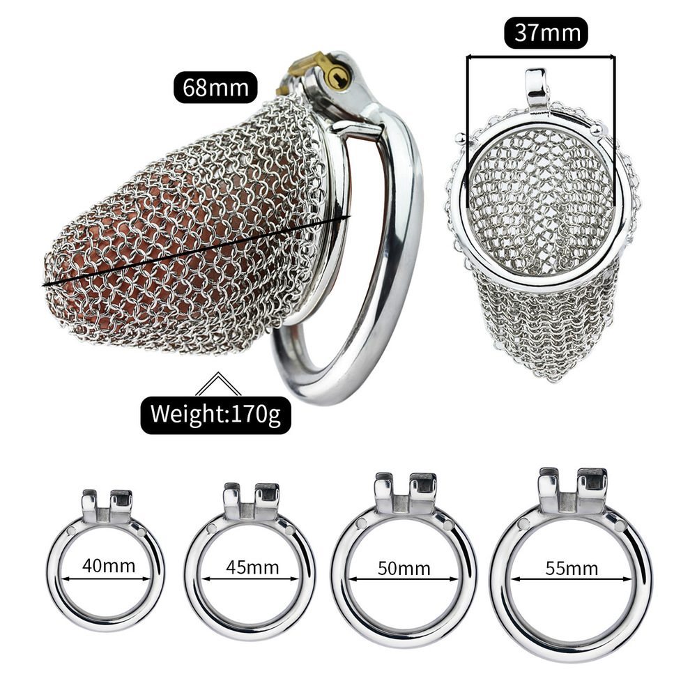(image for) Metal Chastity Cage Mesh Male Locks Devices
