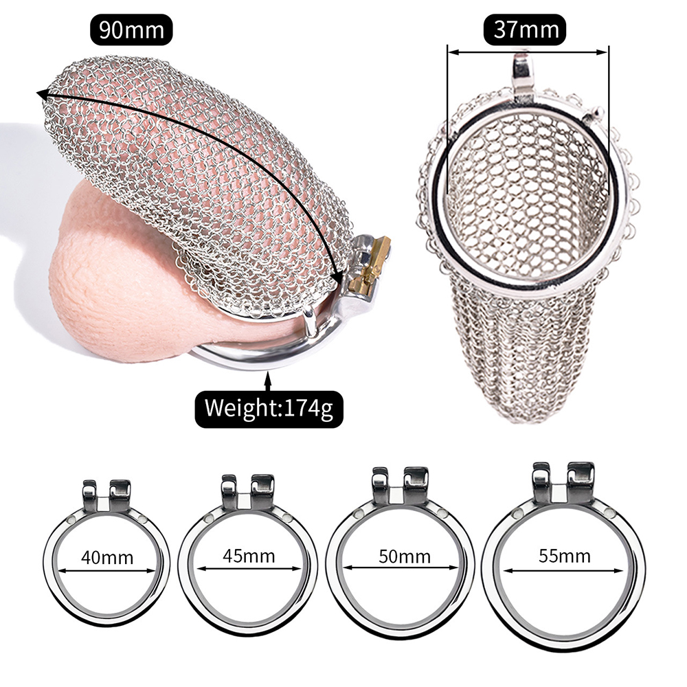 (image for) Metal Chastity Cage Mesh Male Locks Devices