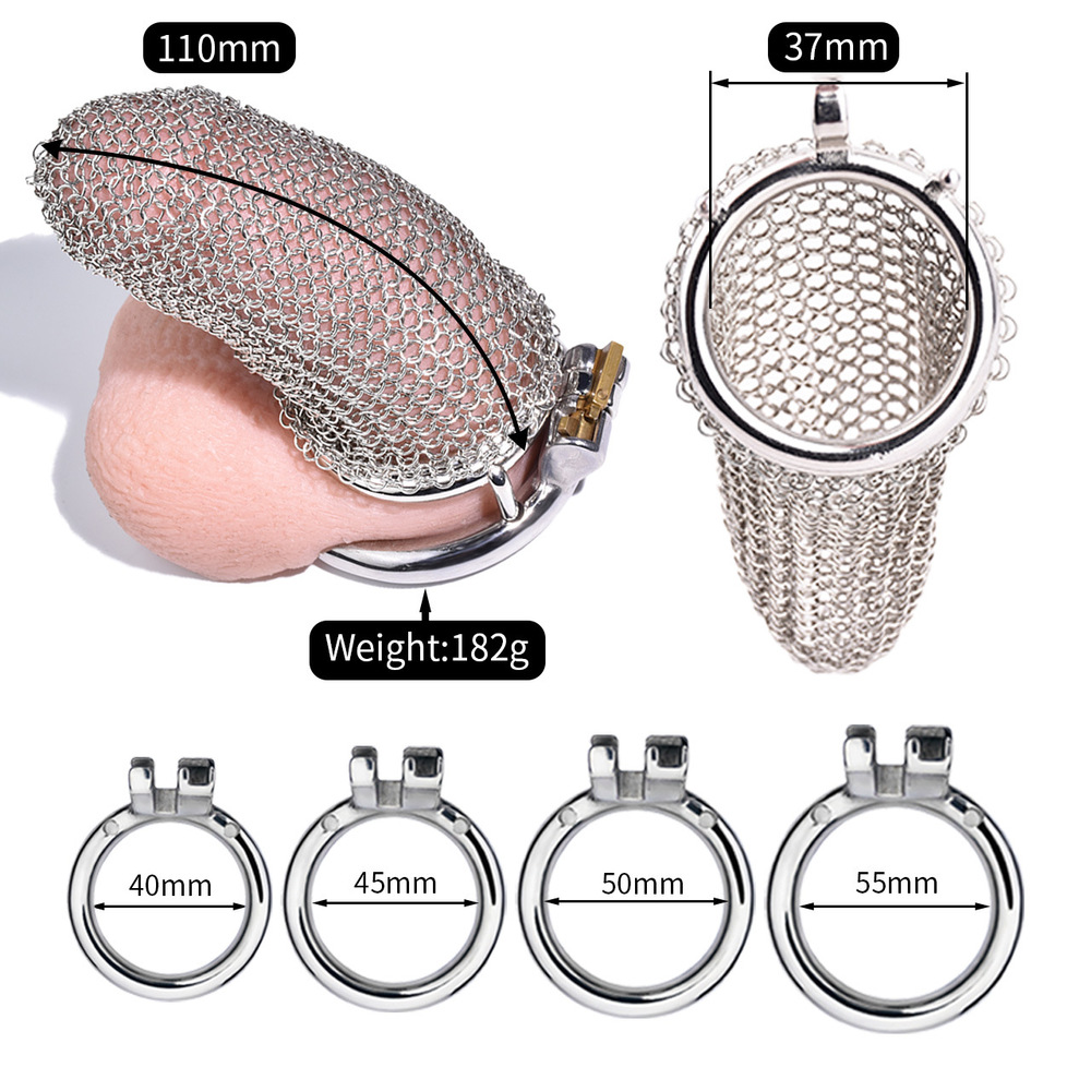 (image for) Metal Chastity Cage Mesh Male Locks Devices