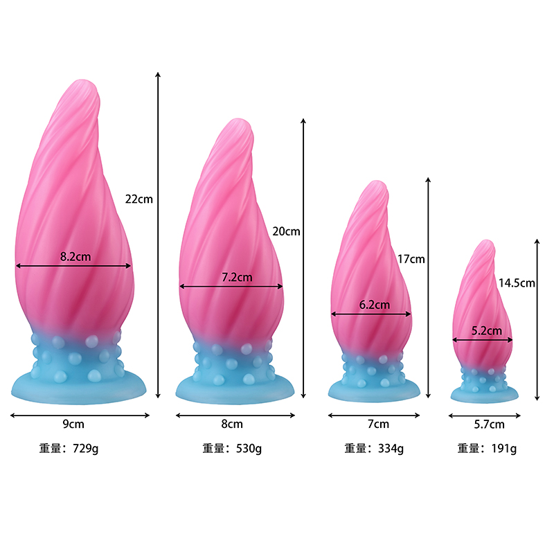 (image for) Luminous Spiral Cone Silicone Butt Plug