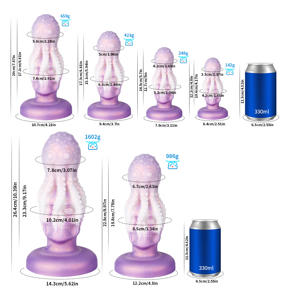(image for) Octopus Skeleton Alien Multi-Color Butt Plug