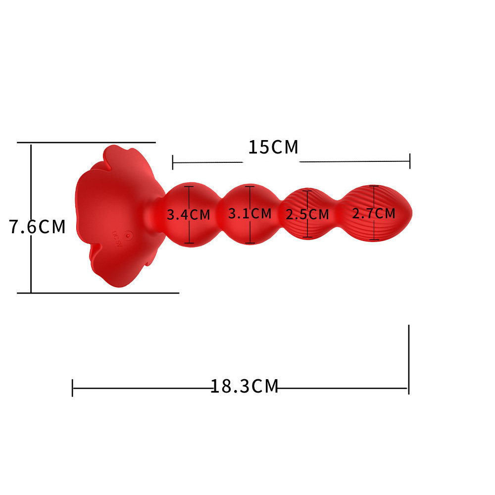 (image for) Rose Rotating Beads Anal Butt Plug
