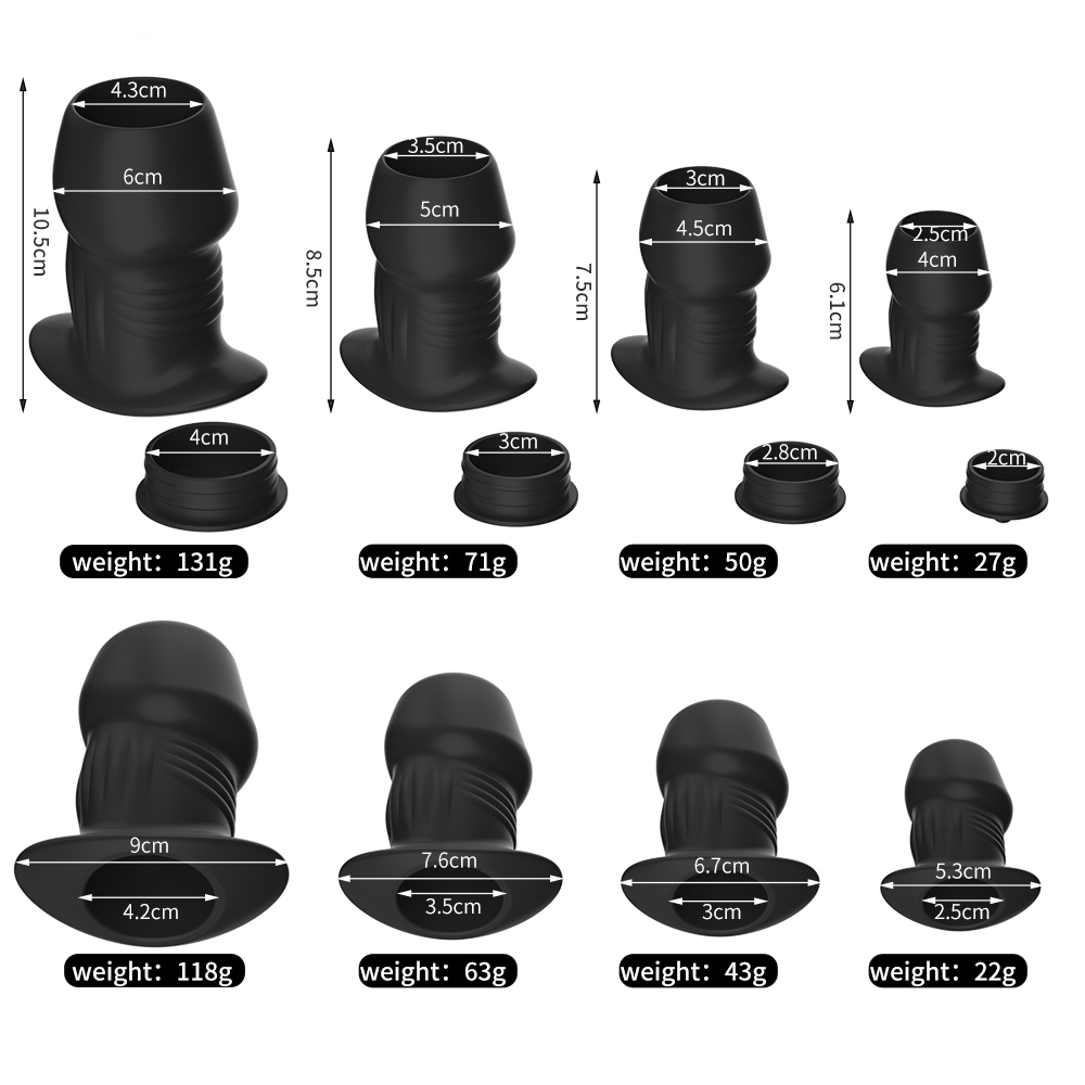(image for) Silicone Hollow Anal Plug With Stopper