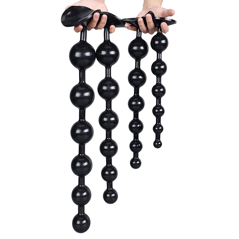 (image for) Overlength Liquid Silicone Round Beads Anal Plug